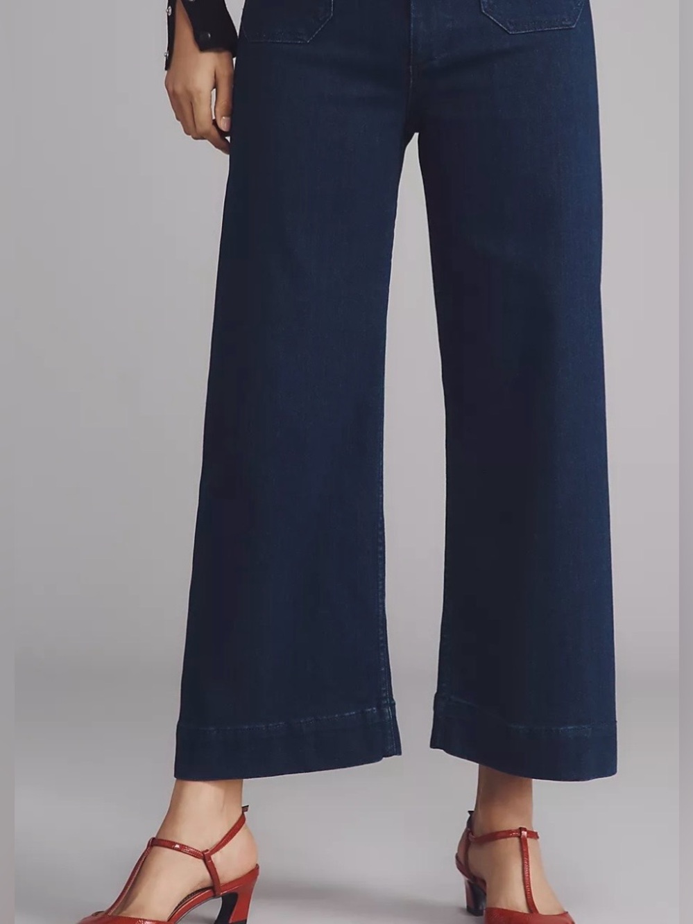Anthropologie Maeve Colette Crop High-Rise Wide Leg Jeans, Dark Blue, Women’s 26 - Picture 16 of 16